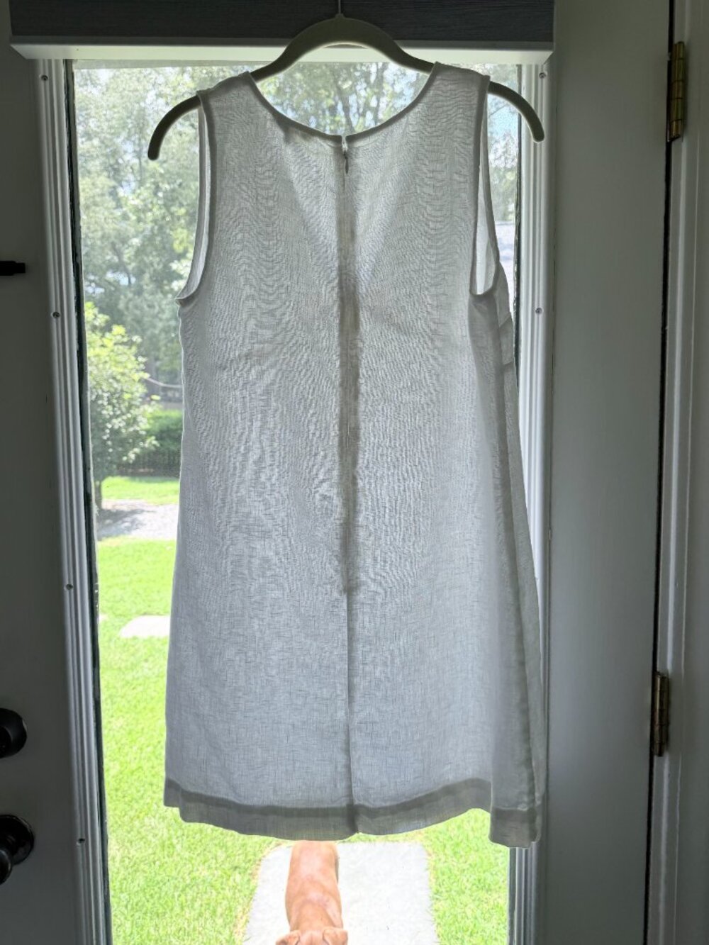 Madewell Linen Mini Dress-White, Size  Medium - Picture 3 of 3